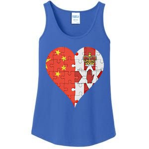 Chinese Irish Flag Heart Great Gift Ladies Essential Tank