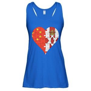 Chinese Irish Flag Heart Great Gift Ladies Essential Flowy Tank