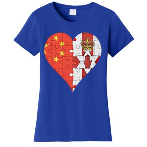 Chinese Irish Flag Heart Great Gift Women's T-Shirt