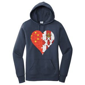 Chinese Irish Flag Heart Great Gift Women's Pullover Hoodie