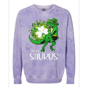 Clover Irish Flag Coins St Patricks Day Lucky Saurus Colorblast Crewneck Sweatshirt