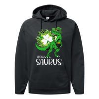 Clover Irish Flag Coins St Patricks Day Lucky Saurus Performance Fleece Hoodie