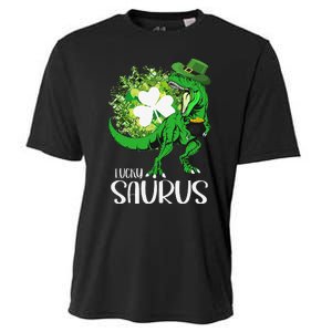 Clover Irish Flag Coins St Patricks Day Lucky Saurus Cooling Performance Crew T-Shirt