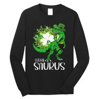 Clover Irish Flag Coins St Patricks Day Lucky Saurus Long Sleeve Shirt