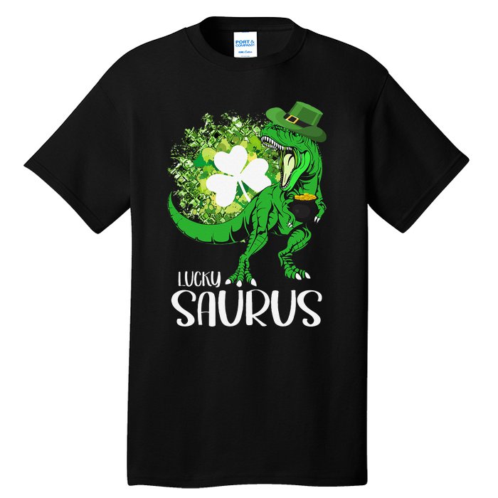 Clover Irish Flag Coins St Patricks Day Lucky Saurus Tall T-Shirt