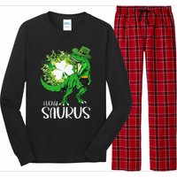 Clover Irish Flag Coins St Patricks Day Lucky Saurus Long Sleeve Pajama Set