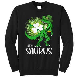 Clover Irish Flag Coins St Patricks Day Lucky Saurus Tall Sweatshirt