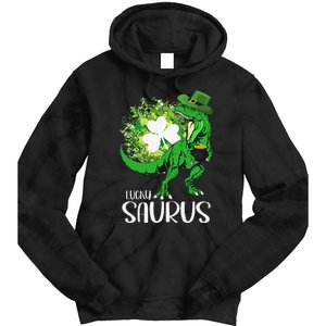 Clover Irish Flag Coins St Patricks Day Lucky Saurus Tie Dye Hoodie