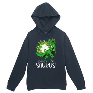 Clover Irish Flag Coins St Patricks Day Lucky Saurus Urban Pullover Hoodie