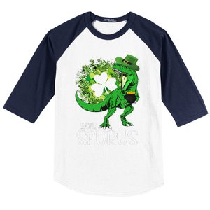 Clover Irish Flag Coins St Patricks Day Lucky Saurus Baseball Sleeve Shirt