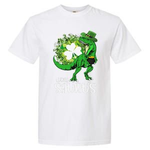 Clover Irish Flag Coins St Patricks Day Lucky Saurus Garment-Dyed Heavyweight T-Shirt