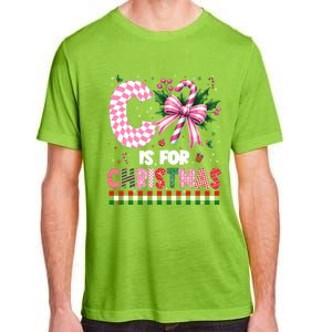 C Is For Christmas Xmas Coquette Bow Santa Cute Gift Adult ChromaSoft Performance T-Shirt