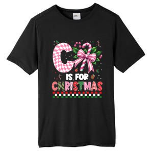 C Is For Christmas Xmas Coquette Bow Santa Cute Gift Tall Fusion ChromaSoft Performance T-Shirt