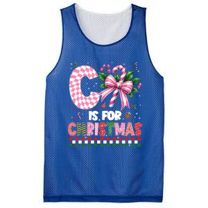 C Is For Christmas Xmas Coquette Bow Santa Cute Gift Mesh Reversible Basketball Jersey Tank