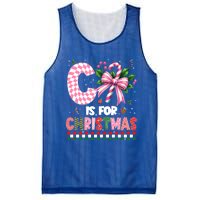 C Is For Christmas Xmas Coquette Bow Santa Cute Gift Mesh Reversible Basketball Jersey Tank