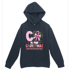 C Is For Christmas Xmas Coquette Bow Santa Cute Gift Urban Pullover Hoodie