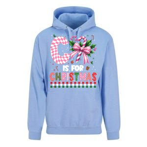 C Is For Christmas Xmas Coquette Bow Santa Cute Gift Unisex Surf Hoodie