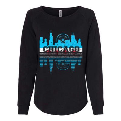 Chicago Illinois Flag City Skyline Chi Town Pride City Flag Womens California Wash Sweatshirt