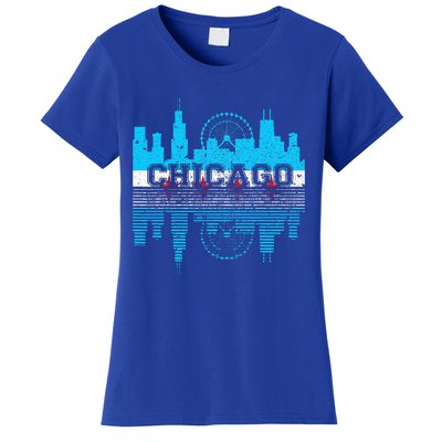 Chicago Illinois Flag City Skyline Chi Town Pride City Flag Women's T-Shirt