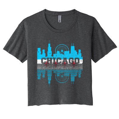 Chicago Illinois Flag City Skyline Chi Town Pride City Flag Women's Crop Top Tee