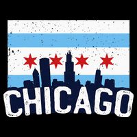 Chicago Illinois Flag City Skyline Chi Town Pride City Flag Womens Tank Top