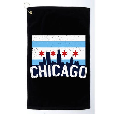 Chicago Illinois Flag City Skyline Chi Town Pride City Flag Golf Towel
