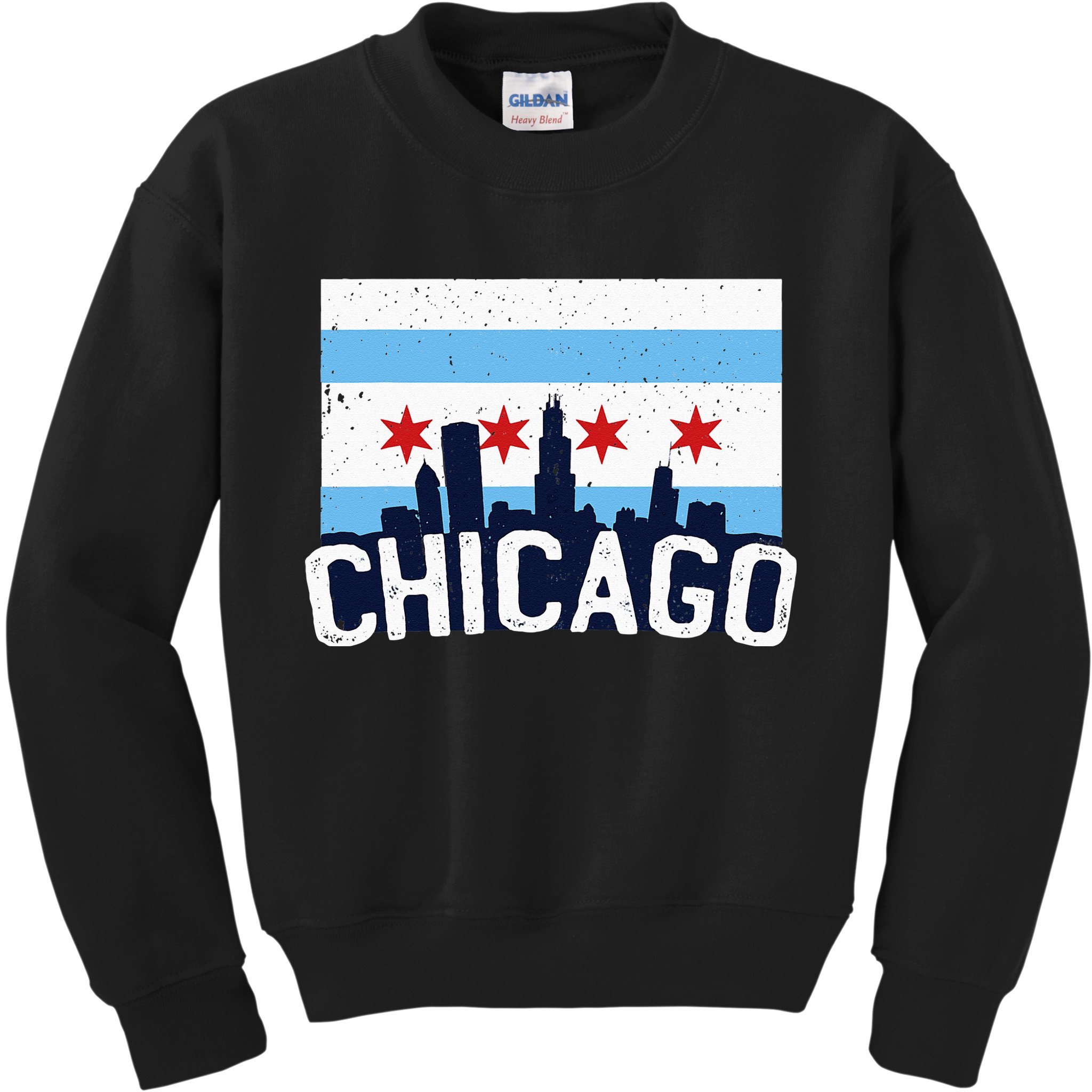 Chicago Illinois Flag City Skyline Chi Town Pride City Flag Kids Sweatshirt