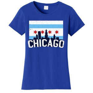 Chicago Illinois Flag City Skyline Chi Town Pride City Flag Women's T-Shirt