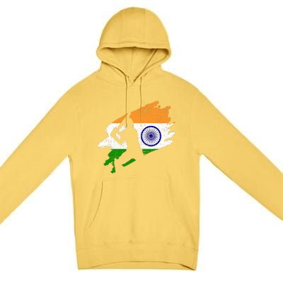 Cricket India Flag Jersey Vintage Gift Premium Pullover Hoodie