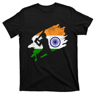 Cricket India Flag Jersey Vintage Gift T-Shirt