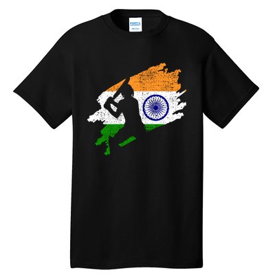 Cricket India Flag Jersey Vintage Gift Tall T-Shirt