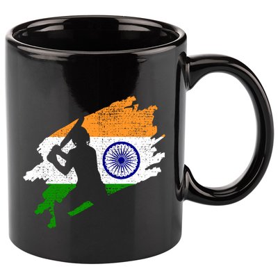 Cricket India Flag Jersey Vintage Gift 11oz C Handle Ceramic Mug