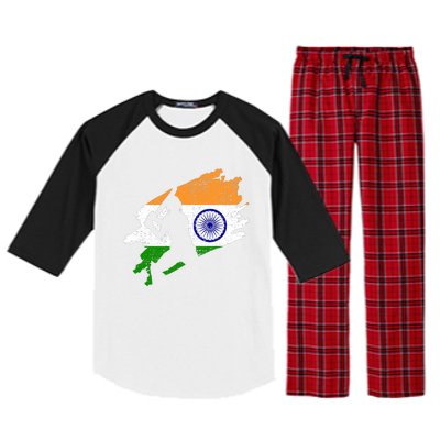 Cricket India Flag Jersey Vintage Gift Raglan Sleeve Pajama Set