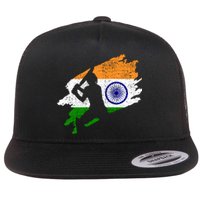 Cricket India Flag Jersey Vintage Gift Flat Bill Trucker Hat