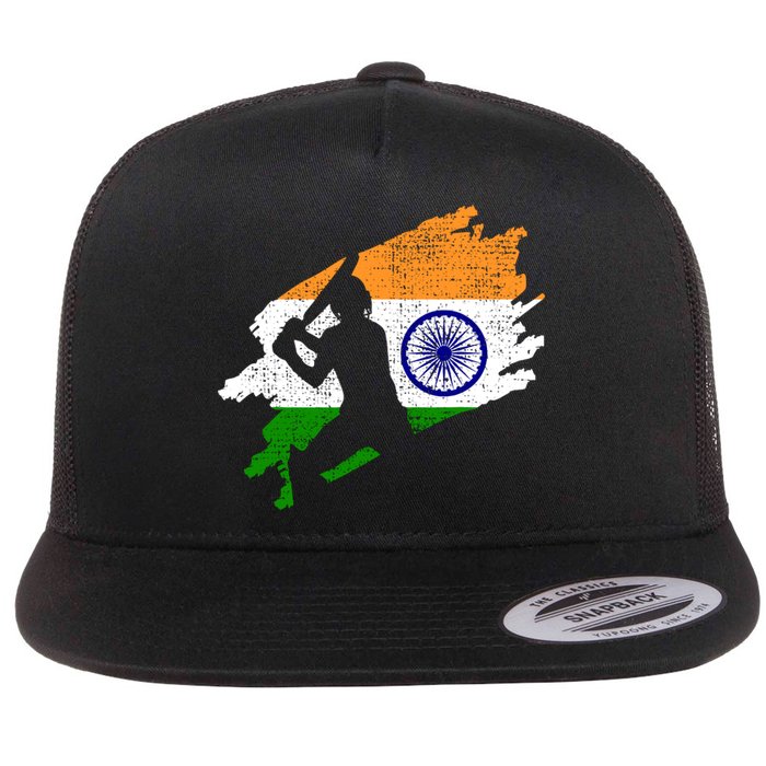 Cricket India Flag Jersey Vintage Gift Flat Bill Trucker Hat