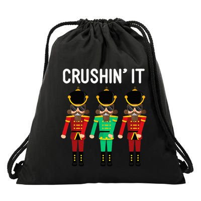 Crushin It Flossing Nutcracker Christmas Dance Drawstring Bag