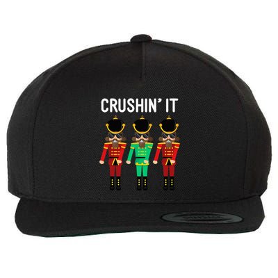 Crushin It Flossing Nutcracker Christmas Dance Wool Snapback Cap