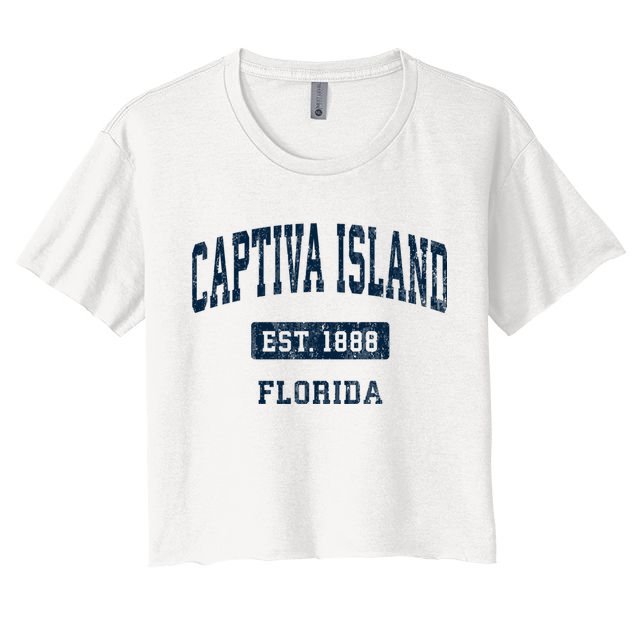 Captiva Island Florida Fl Vintage Sports Established Crop Top