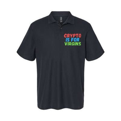 Crypto Is For Virgins, Funny Crypto, NFT, Cryptocurrency Meme Softstyle Adult Sport Polo