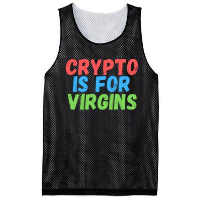 Crypto Is For Virgins, Funny Crypto, NFT, Cryptocurrency Meme Mesh Reversible Basketball Jersey Tank