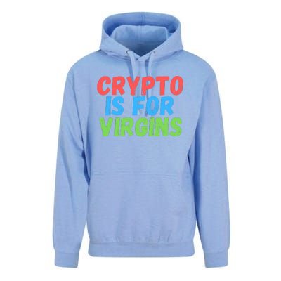 Crypto Is For Virgins, Funny Crypto, NFT, Cryptocurrency Meme Unisex Surf Hoodie