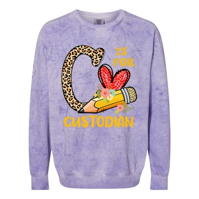 C Is For Custodian Appreciation Colorblast Crewneck Sweatshirt