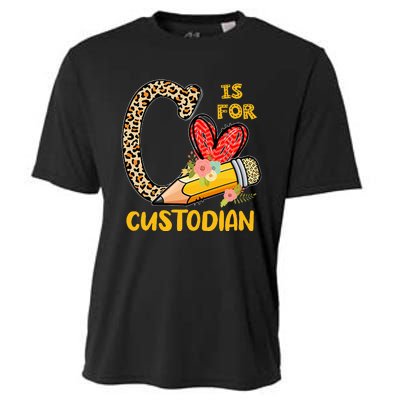 C Is For Custodian Appreciation Cooling Performance Crew T-Shirt