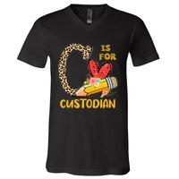 C Is For Custodian Appreciation V-Neck T-Shirt