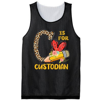 C Is For Custodian Appreciation Mesh Reversible Basketball Jersey Tank