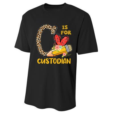 C Is For Custodian Appreciation Performance Sprint T-Shirt