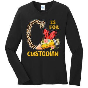 C Is For Custodian Appreciation Ladies Long Sleeve Shirt