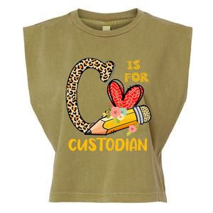 C Is For Custodian Appreciation Garment-Dyed Women's Muscle Tee