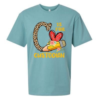 C Is For Custodian Appreciation Sueded Cloud Jersey T-Shirt