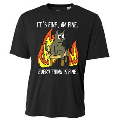 Cat ItS Fine IM Fine Everything Is Fine Cooling Performance Crew T-Shirt